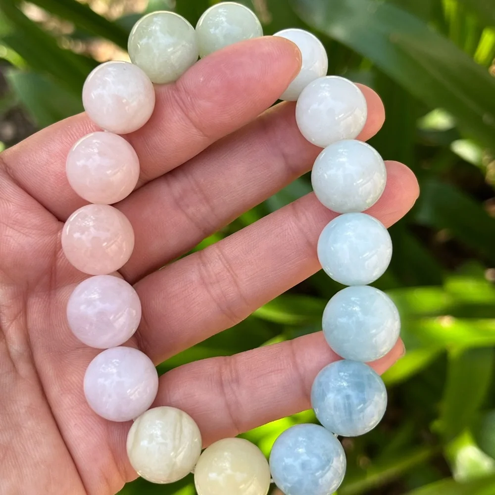 14mm stretchable chunky multicolor morganite‎ bracelet Palo
